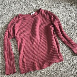 Women's Red Long Sleeve Top